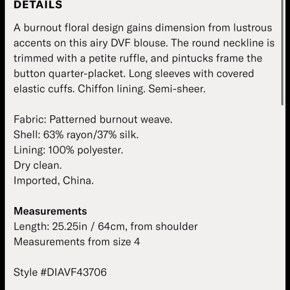 Black DVF blouse with sheer sleeves - Picture 8 of 8